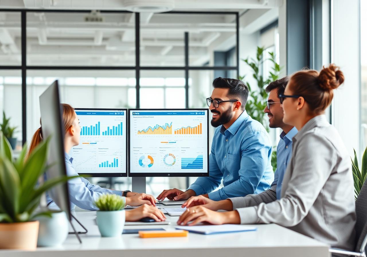 Our digital marketing team collaborating on analytics dashboards